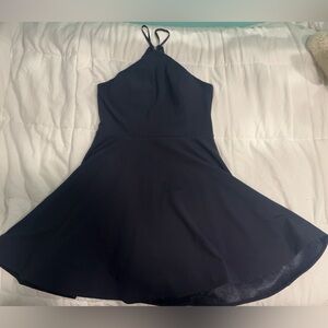 Navy Blue Halter Cocktail Dress